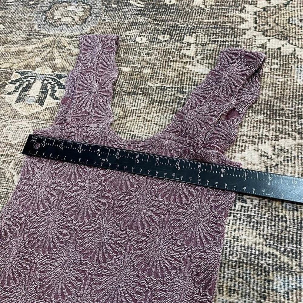 Intimately Free People Textured Knit Tank Top Mauve Purple Squareneck Womens P/S - Picture 5 of 5